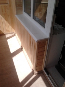 Внутренняя отделка балкона деревянной вагонкой Днепропетровск